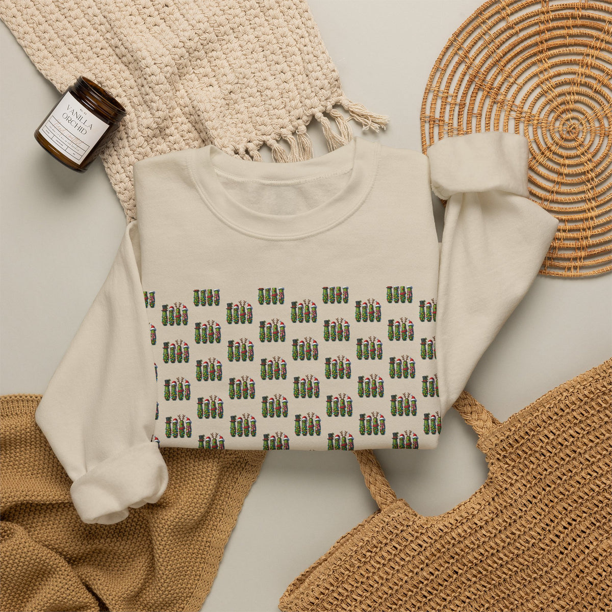 Garage Tools Pattern Crewneck Sweatshirt