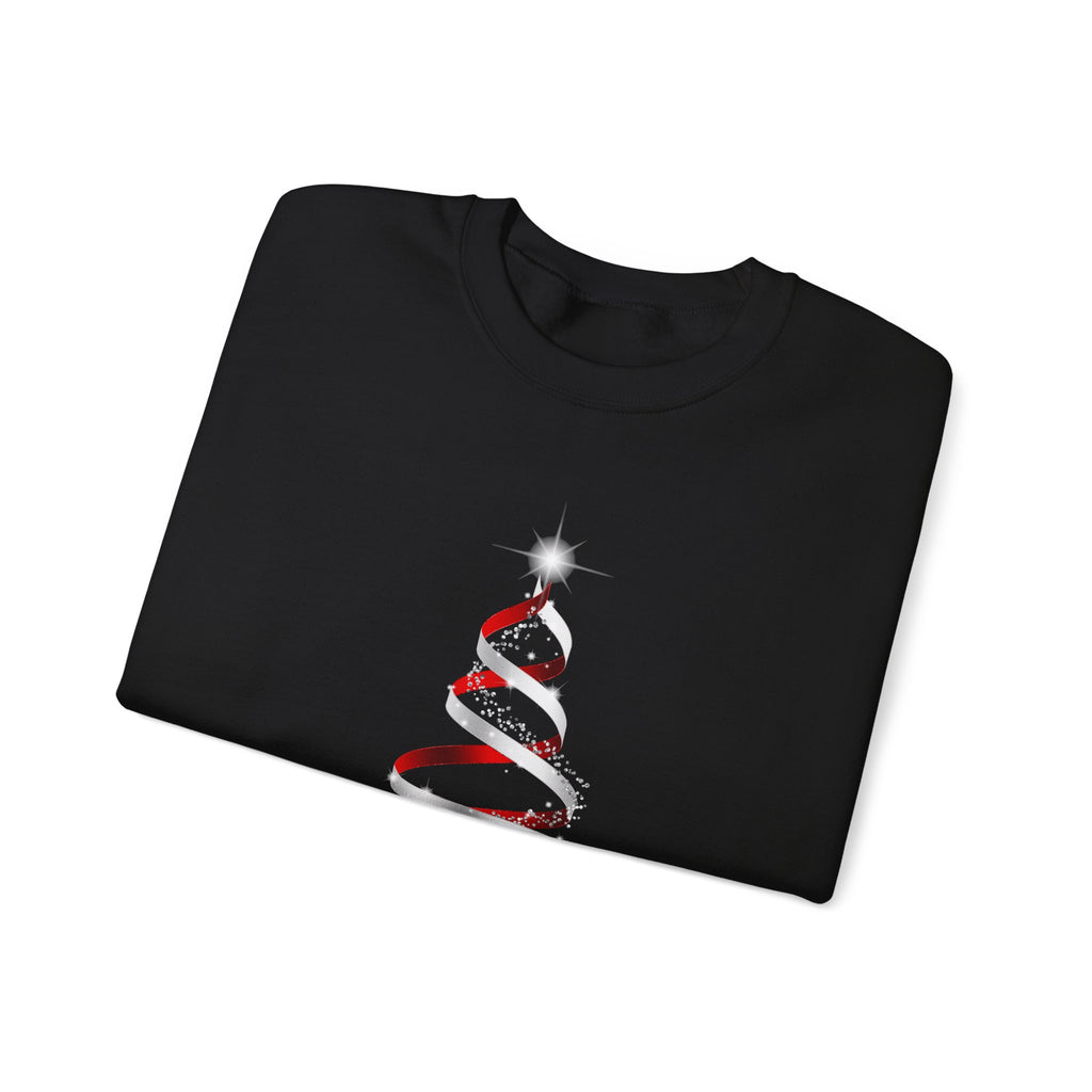 Minimal Red Ribbon Christmas Tree Sweatshirt