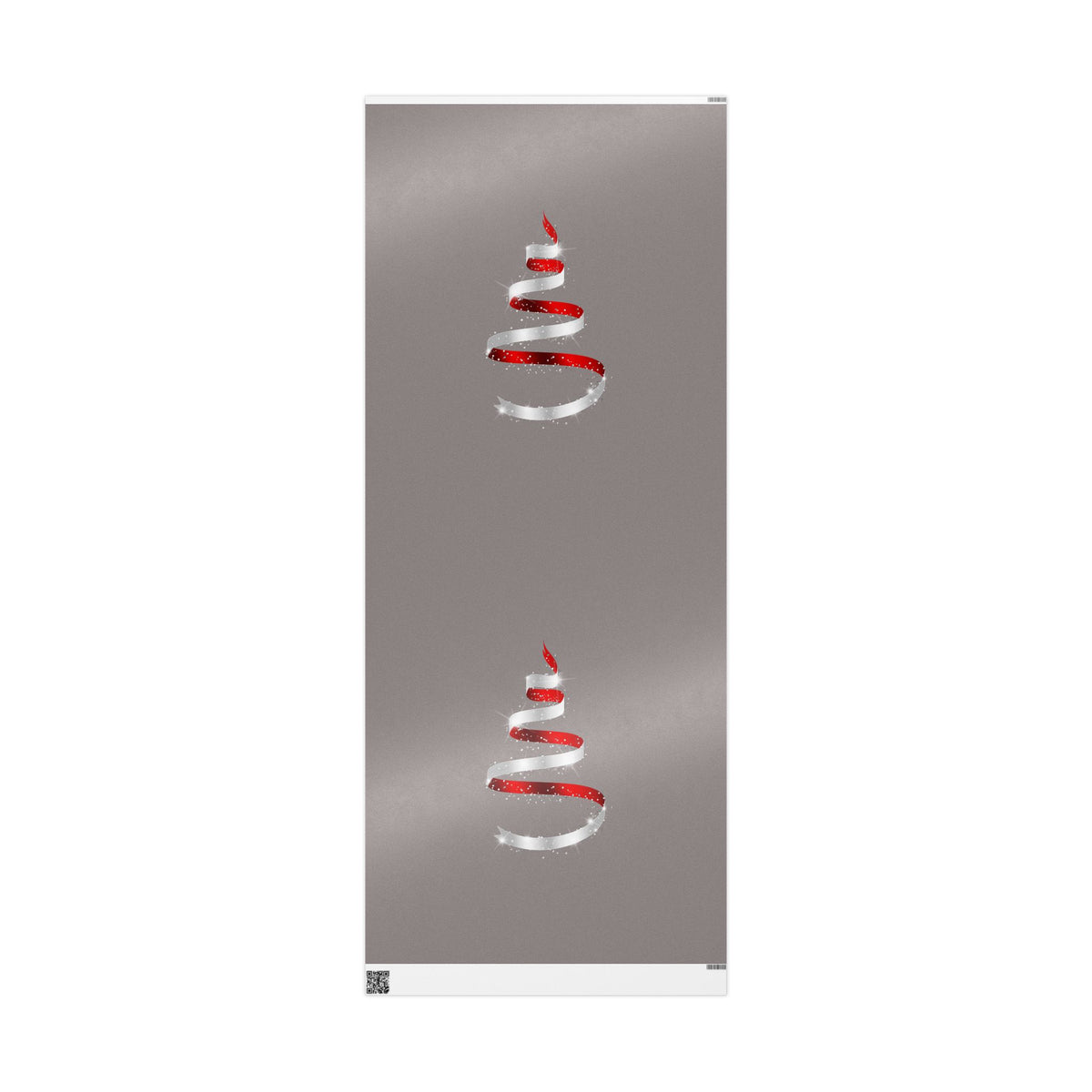 Christmas Tree Stripe Wrapping Paper Roll — Minimal Red & White Holiday Gift Wrap