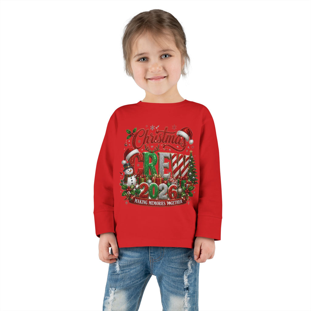 Toddler Long Sleeve Tee — "Christmas Crew 2026" Holiday Shirt