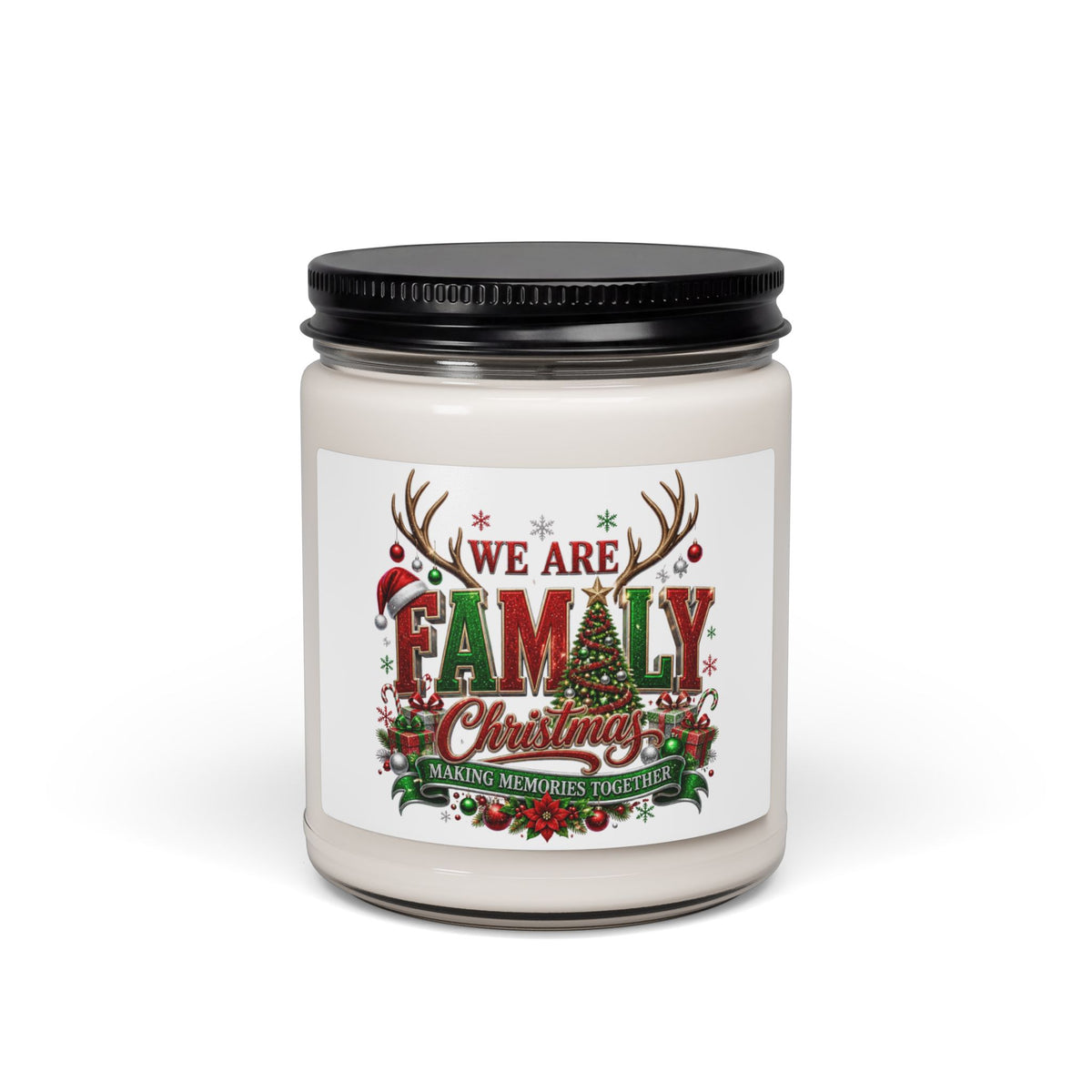 Christmas Family Scented Soy Candle – 9oz Holiday Tree & Ornament Fragrance