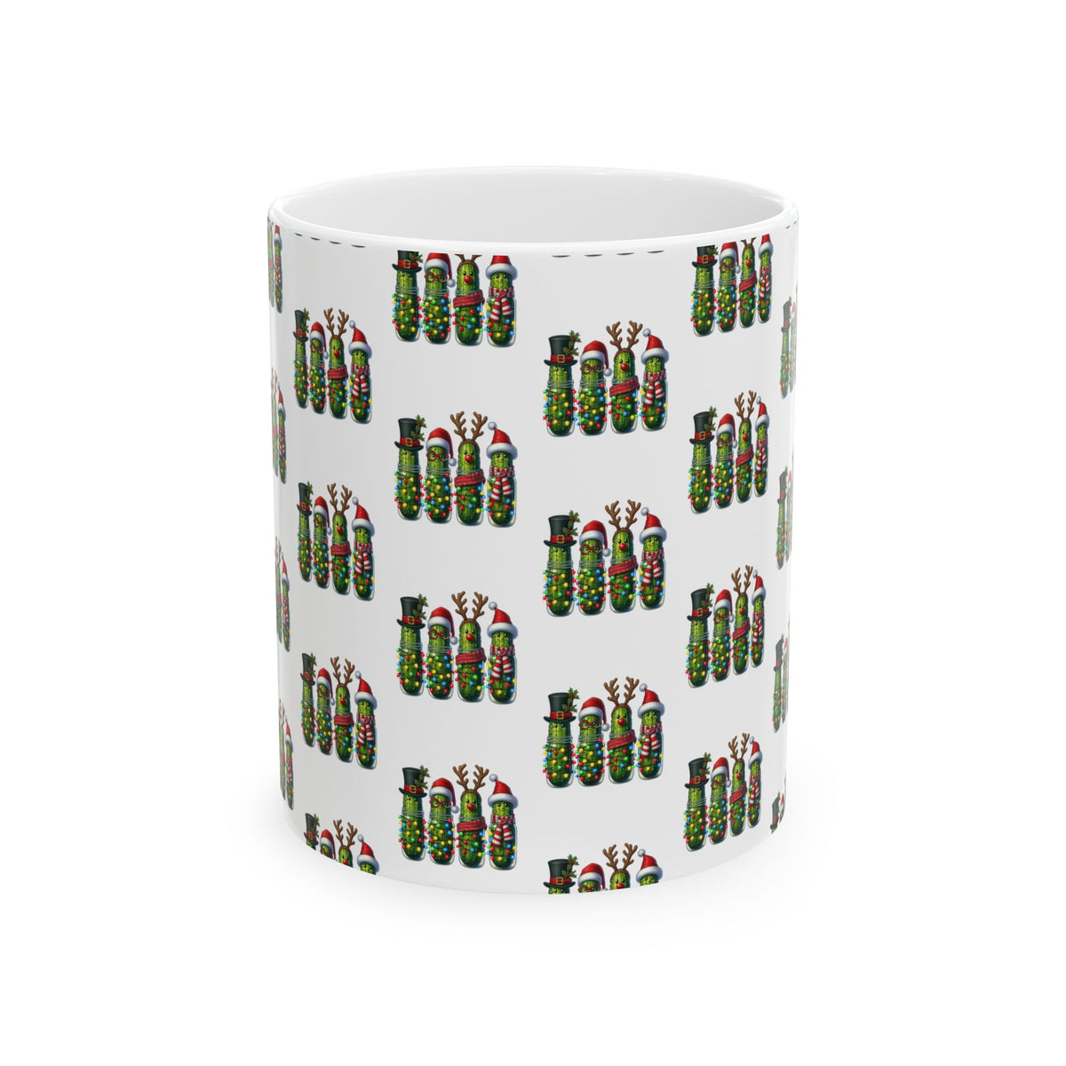 Festive Christmas Ornament Pattern Ceramic Mug