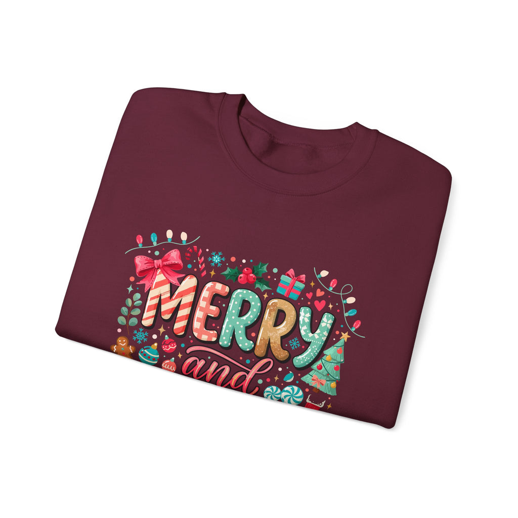 Merry and Bright Sweatshirt — Christmas Holiday Crewneck