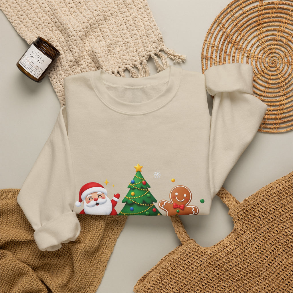 Cookie Baking Team Sweatshirt — Christmas Santa & Gingerbread Holiday Crewneck