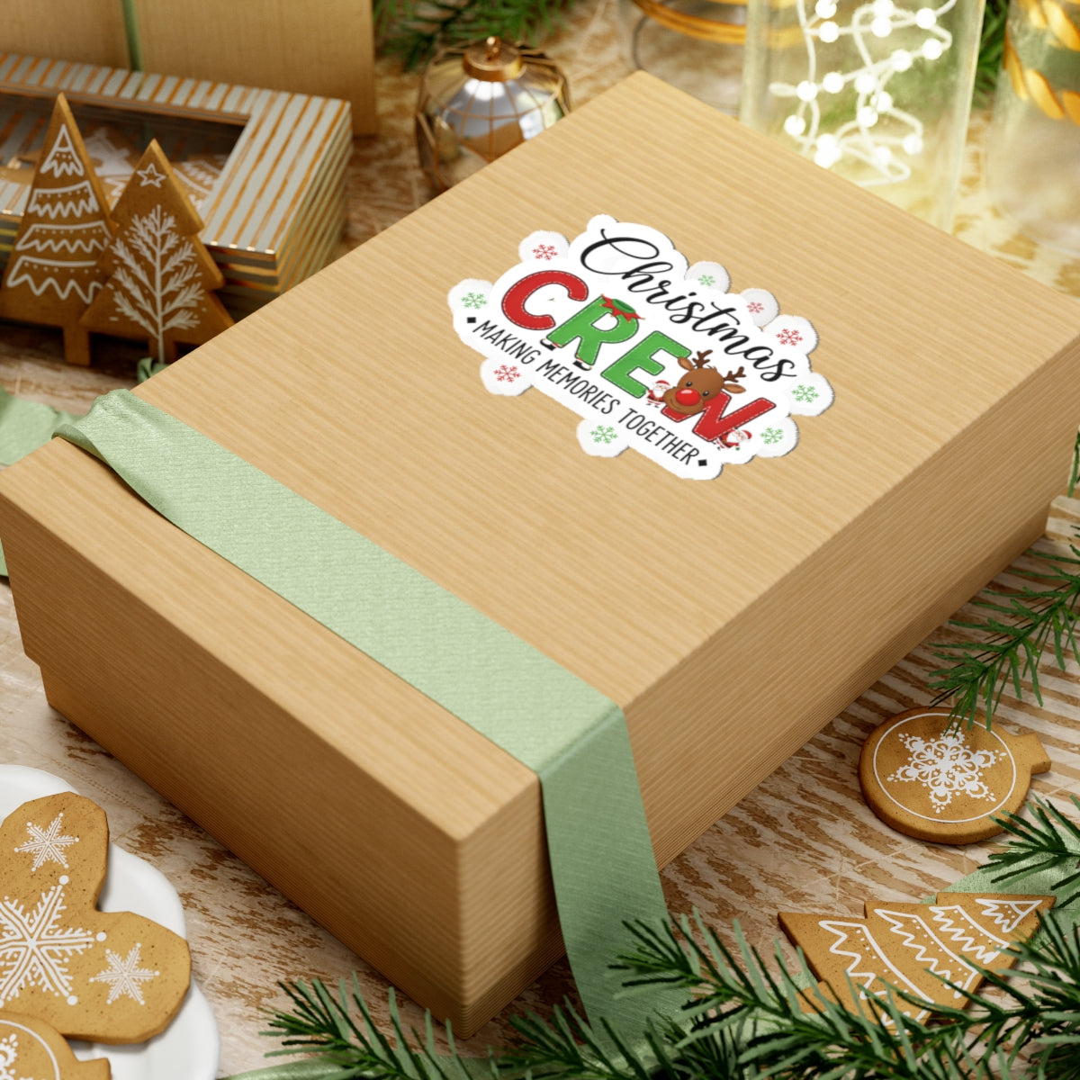 Christmas Crew Sticker — "Making Memories Together" Holiday Kiss-Cut Sticker