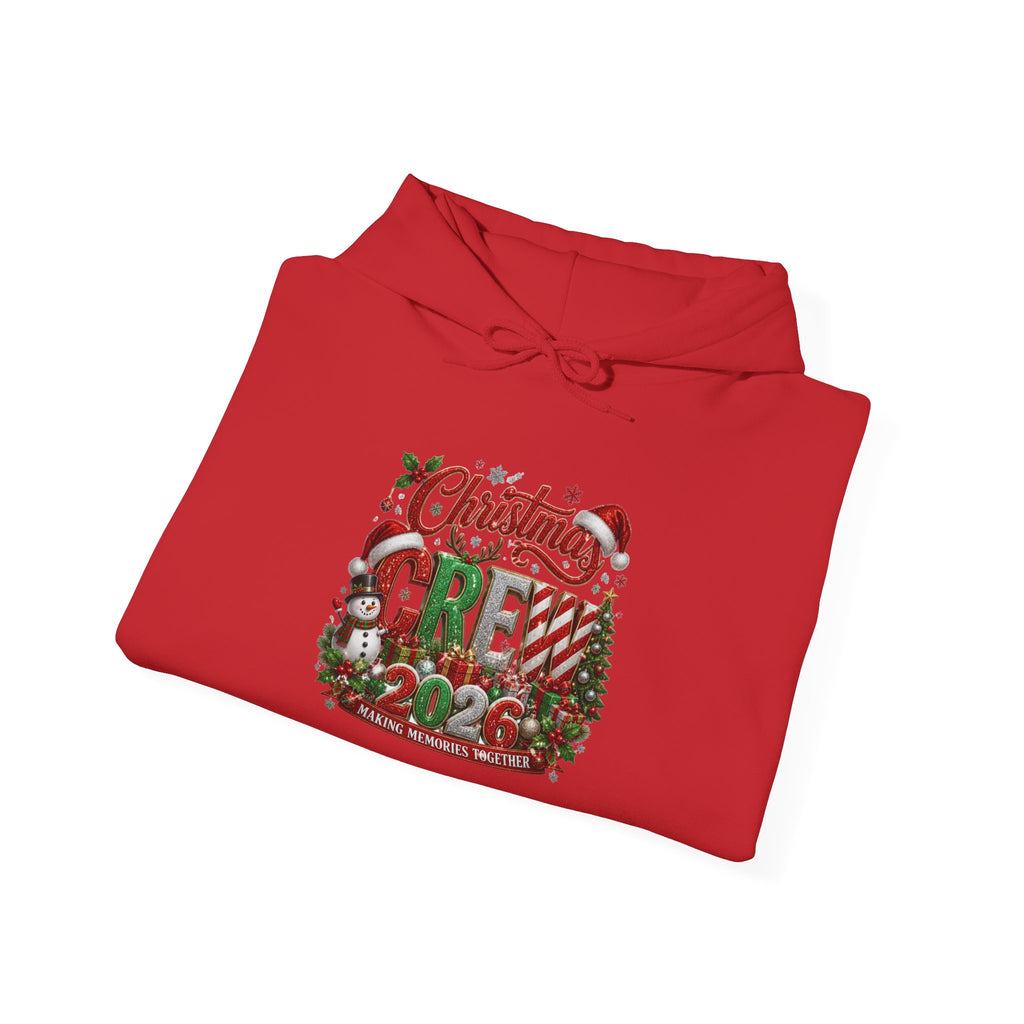 Christmas Crew Hoodie - Festive Pinecone & Wreath Holiday Sweatshirt