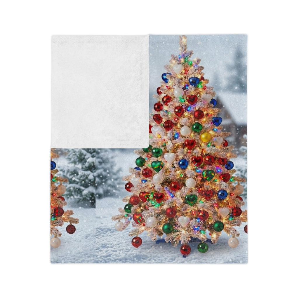 Christmas Tree Velveteen Microfiber Blanket - Festive Holiday Cozy Throw