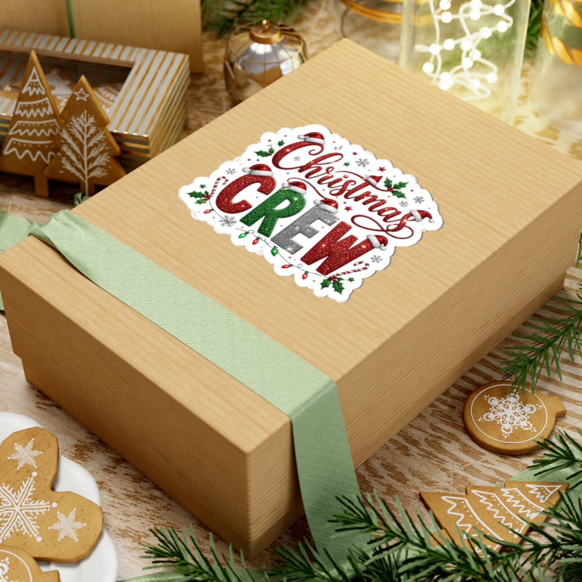 Christmas Crew Sticker — Festive Kiss-Cut Holiday Decal