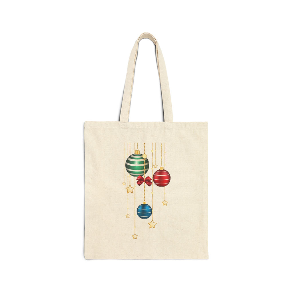 Holiday Ornament Tote Bag – Christmas Baubles Canvas Tote