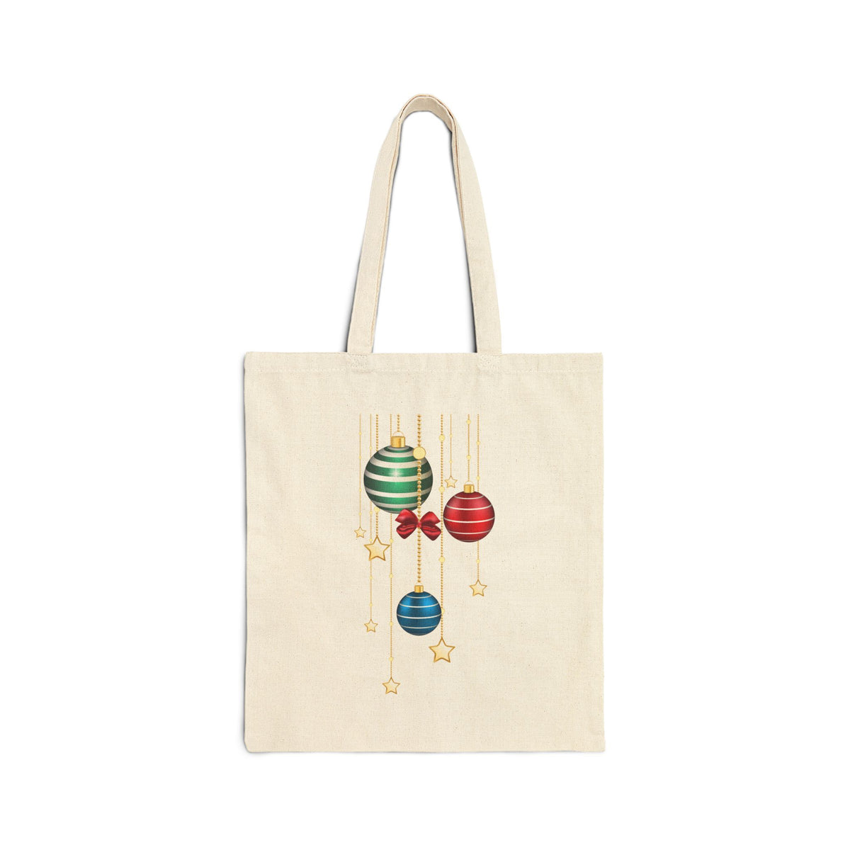 Holiday Ornament Tote Bag – Christmas Baubles Canvas Tote