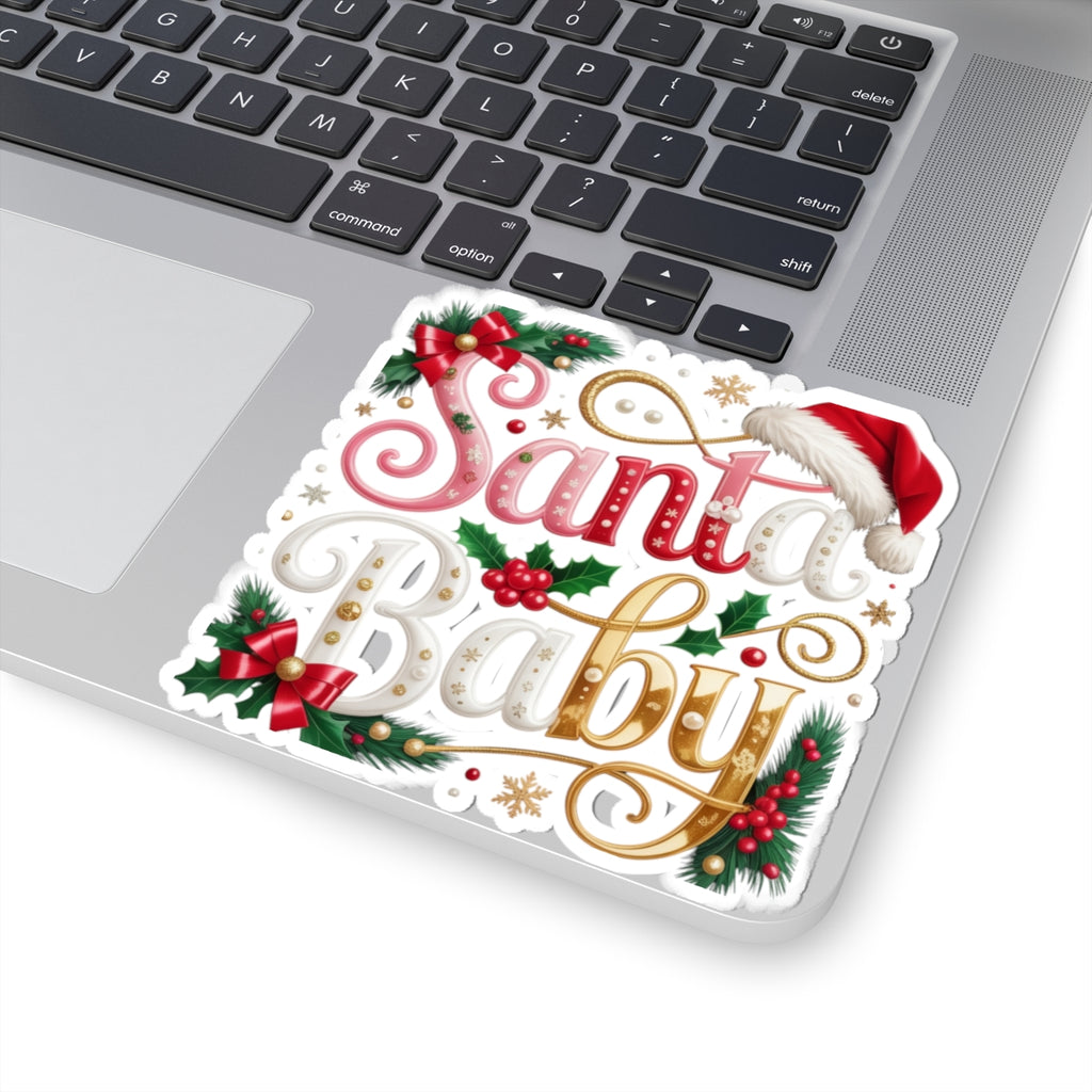Santa Baby Christmas Sticker — Festive Kiss-Cut Holiday Decal