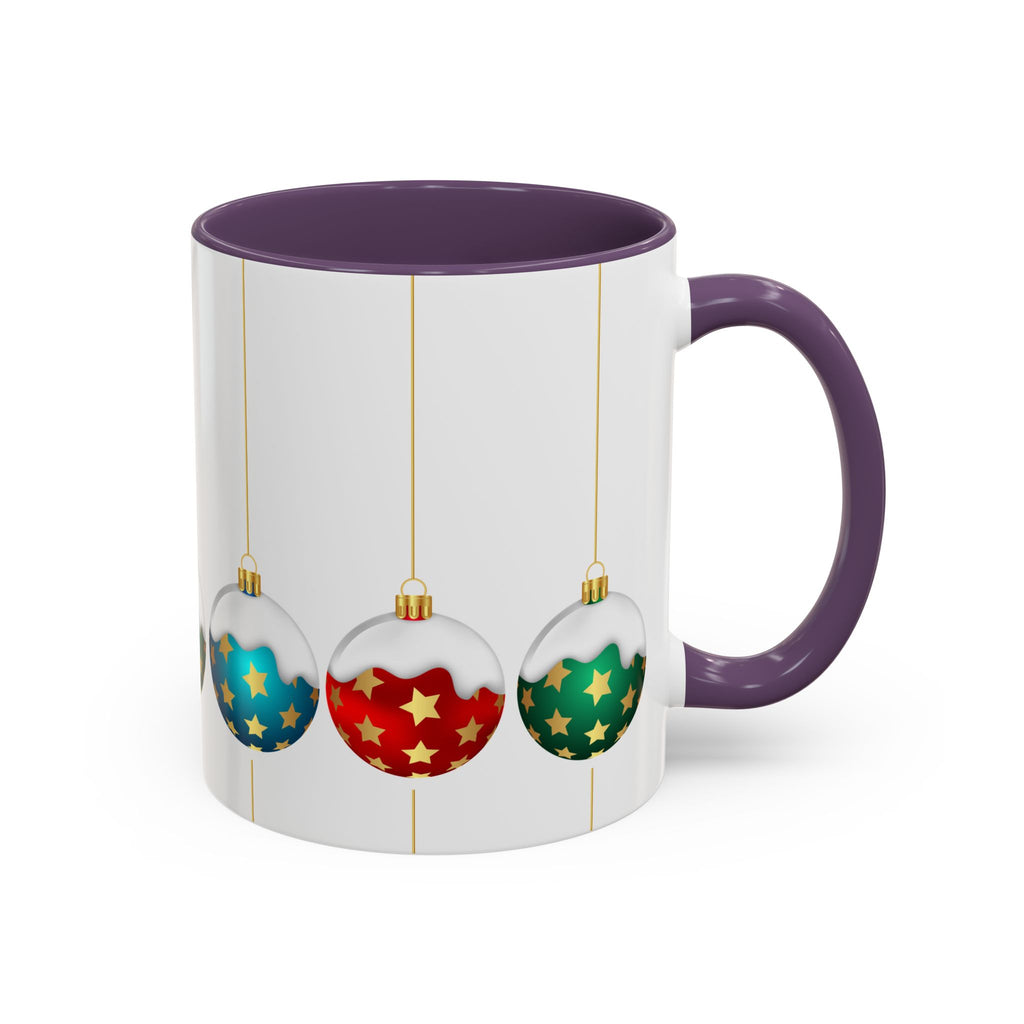 Holiday Ornament Accent Coffee Mug — Festive Christmas Baubles (11/15oz)