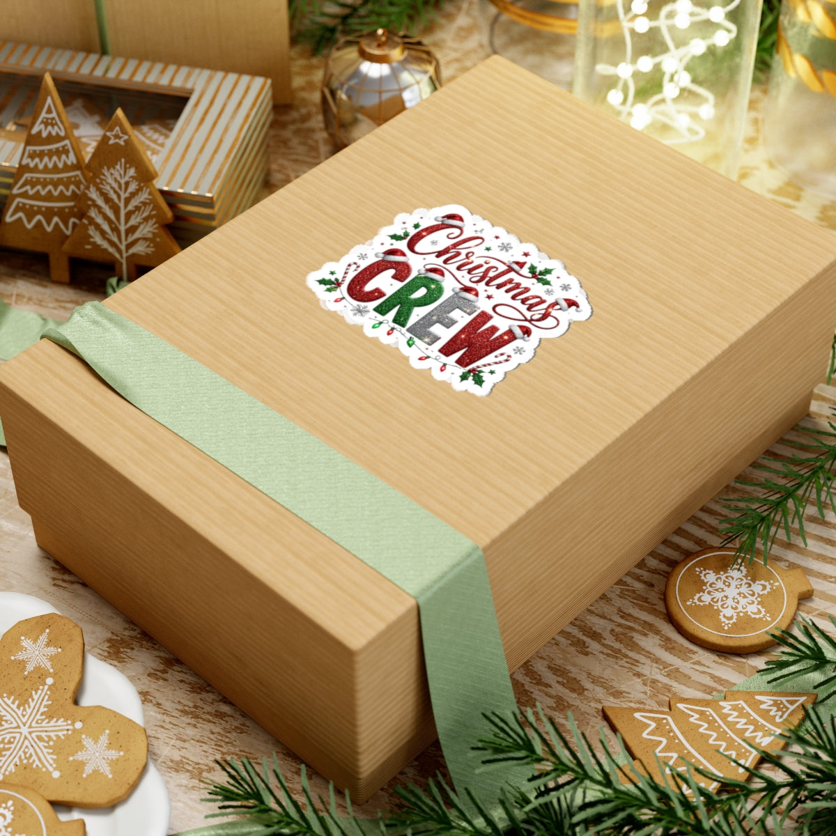 Christmas Crew Sticker — Festive Kiss-Cut Holiday Decal