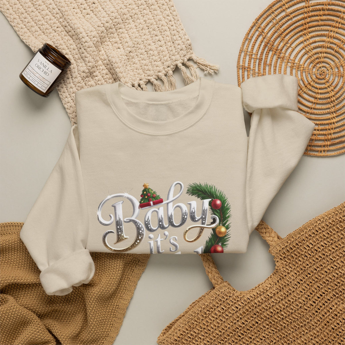 Christmas Sweatshirt - "Baby It's Cold Outside" Festive Crewneck