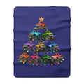 Christmas Monster Truck Tree Sherpa Blanket