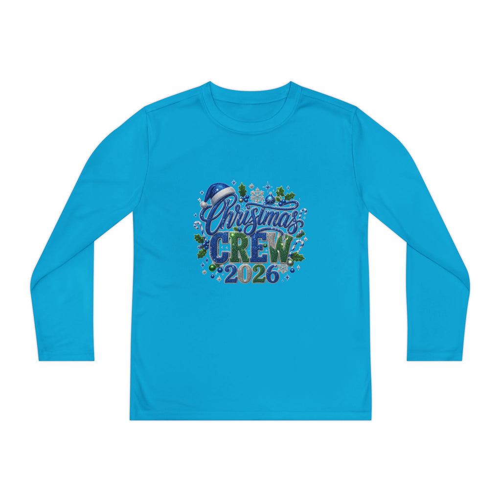 Youth Long Sleeve Tee — "Christmas Crew 2026" Holiday Shirt