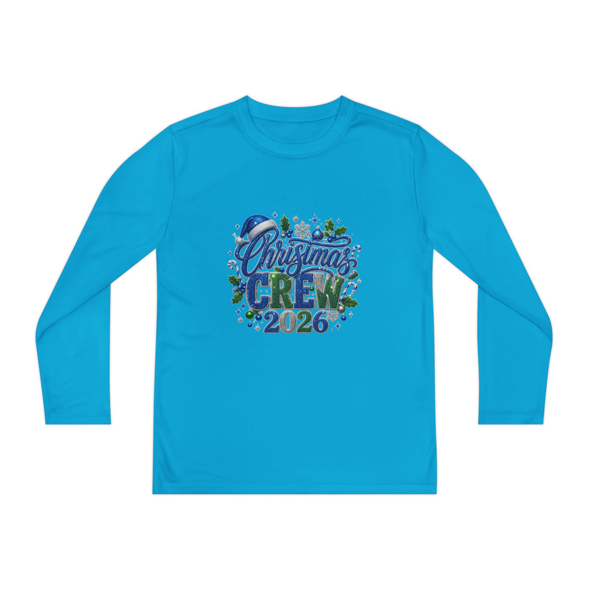 Youth Long Sleeve Tee — "Christmas Crew 2026" Holiday Shirt
