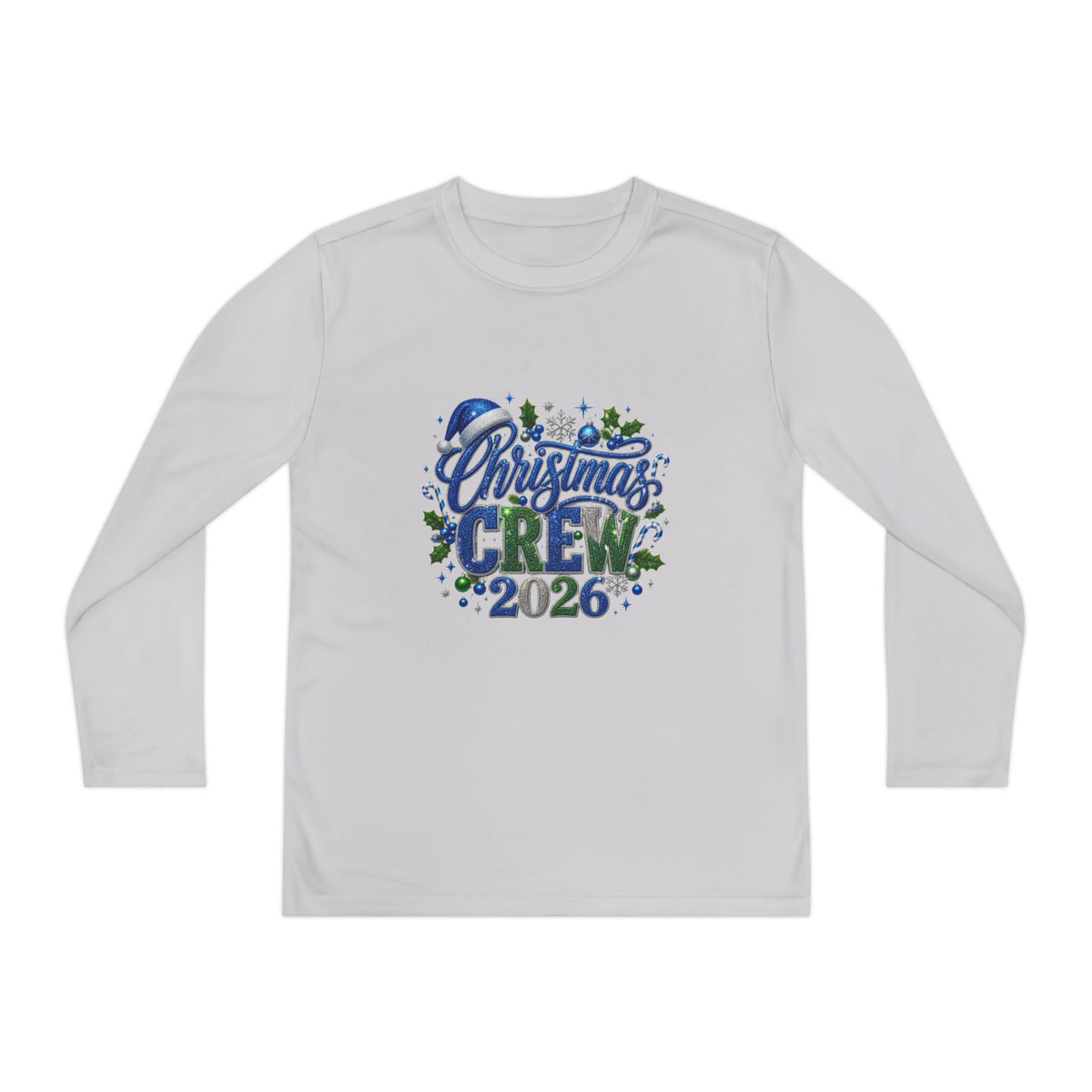 Youth Long Sleeve Tee — "Christmas Crew 2026" Holiday Shirt