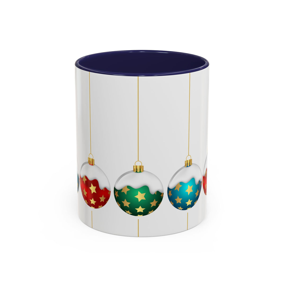 Holiday Ornament Accent Coffee Mug — Festive Christmas Baubles (11/15oz)