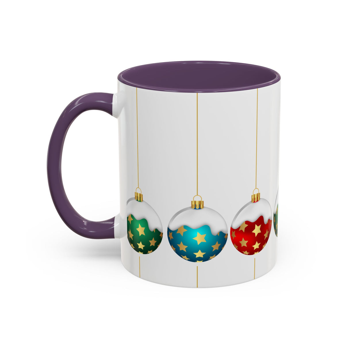 Holiday Ornament Accent Coffee Mug — Festive Christmas Baubles (11/15oz)