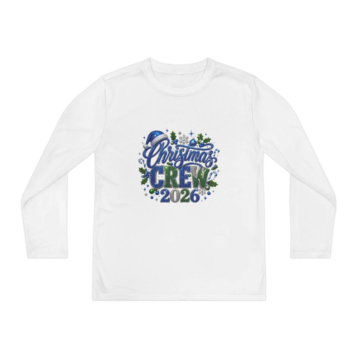 Youth Long Sleeve Tee — "Christmas Crew 2026" Holiday Shirt