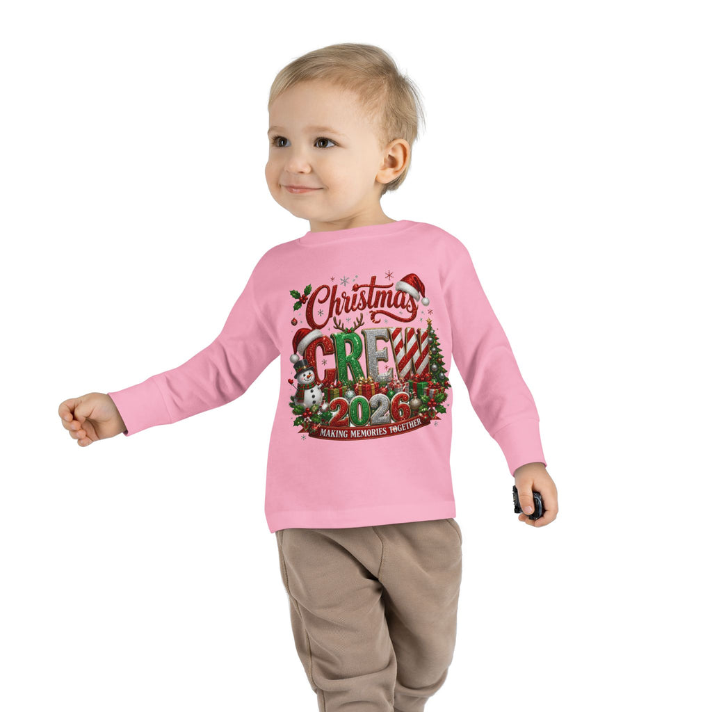 Toddler Long Sleeve Tee — "Christmas Crew 2026" Holiday Shirt