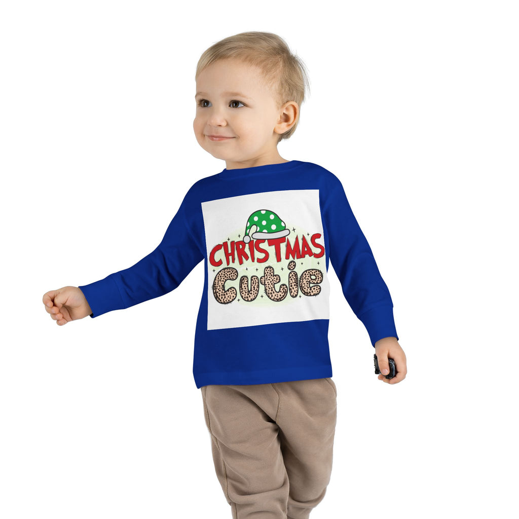 Toddler Long Sleeve Tee — "Christmas Cutie" Holiday Shirt