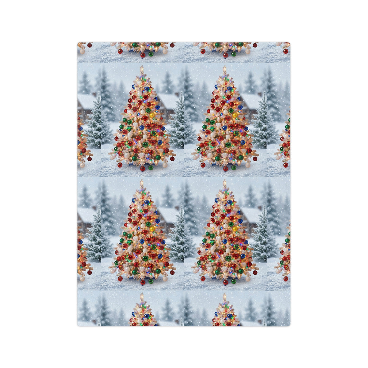 Christmas Tree Velveteen Microfiber Blanket - Festive Holiday Cozy Throw