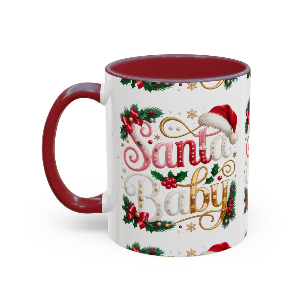 Santa Baby Christmas Accent Mug – Festive Holiday Coffee Cup (11/15oz)