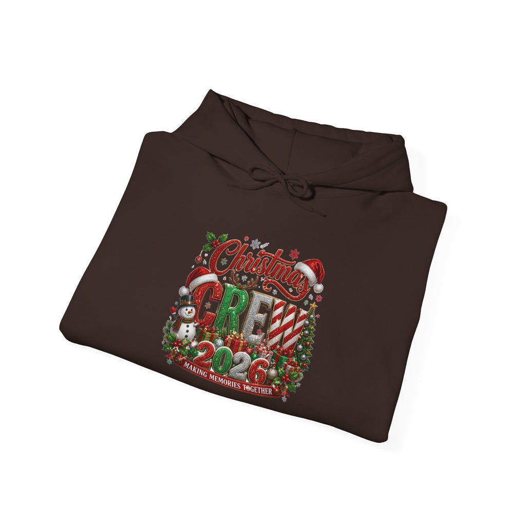 Christmas Crew Hoodie - Festive Pinecone & Wreath Holiday Sweatshirt