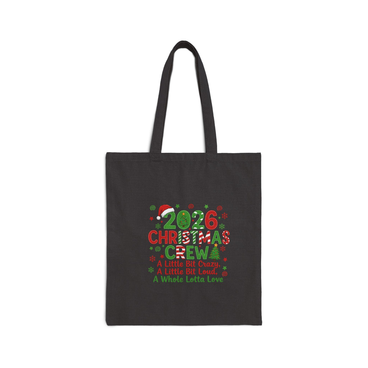 2026 Christmas Crew Tote Bag — Festive Holiday Cotton Canvas Gift Tote