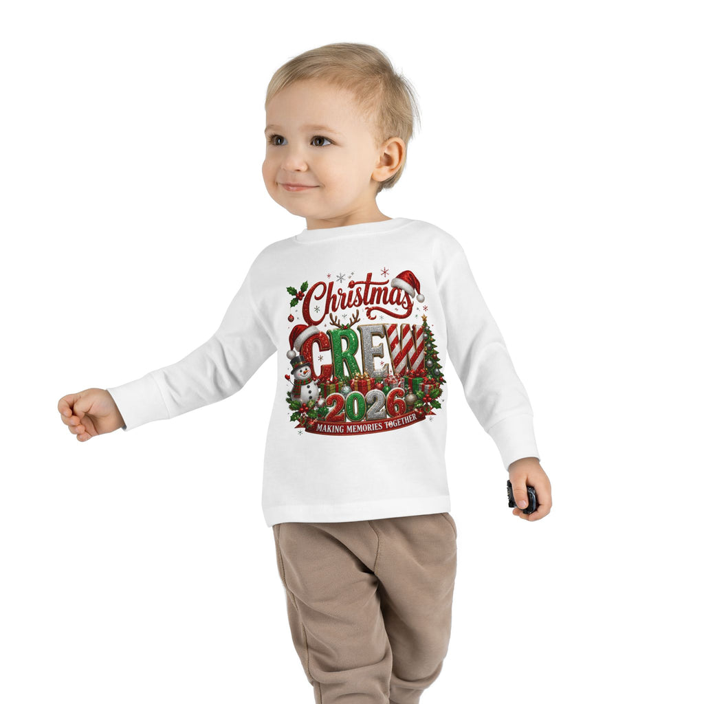 Toddler Long Sleeve Tee — "Christmas Crew 2026" Holiday Shirt