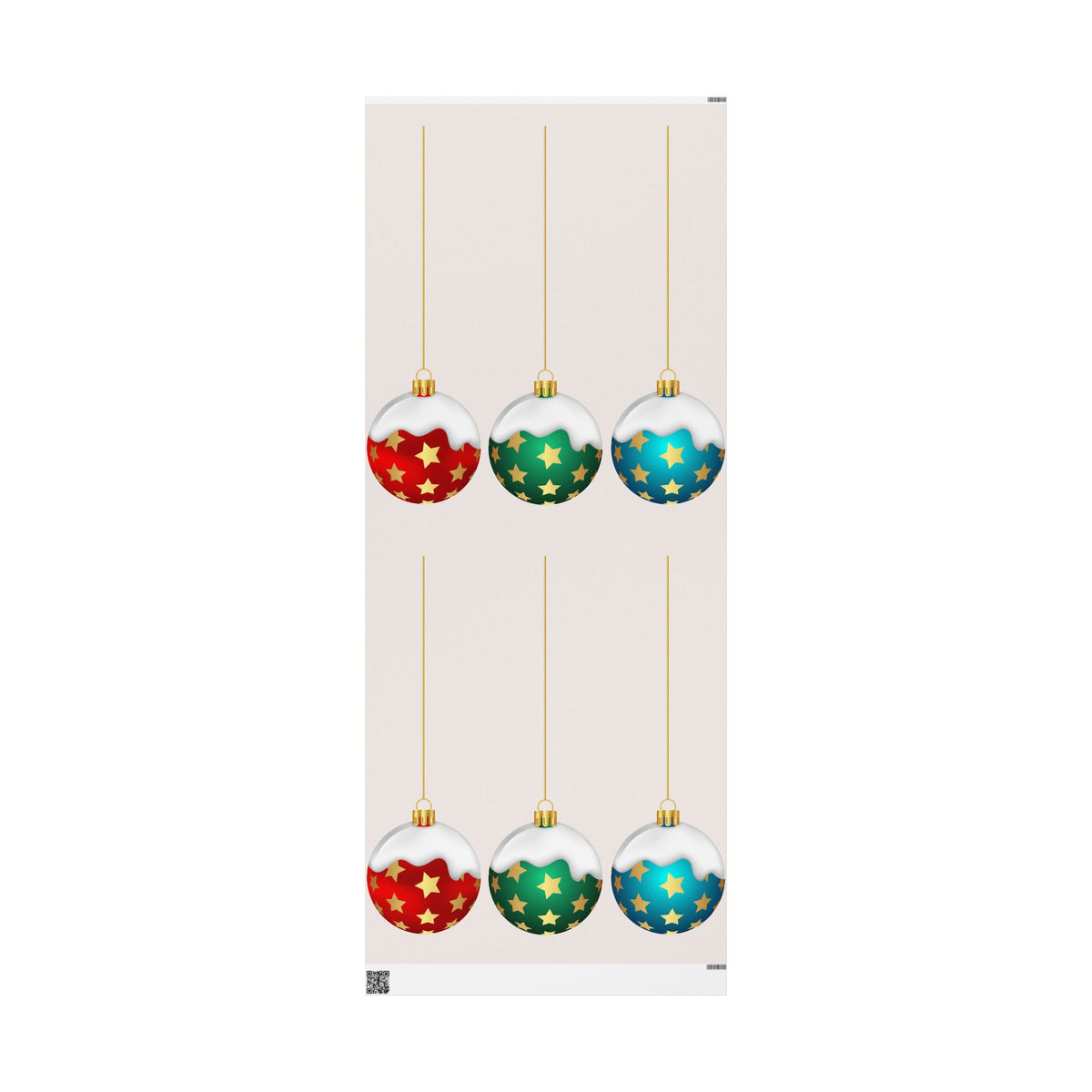 Christmas Ornament Wrapping Paper Roll — Minimal Holiday Bauble Pattern