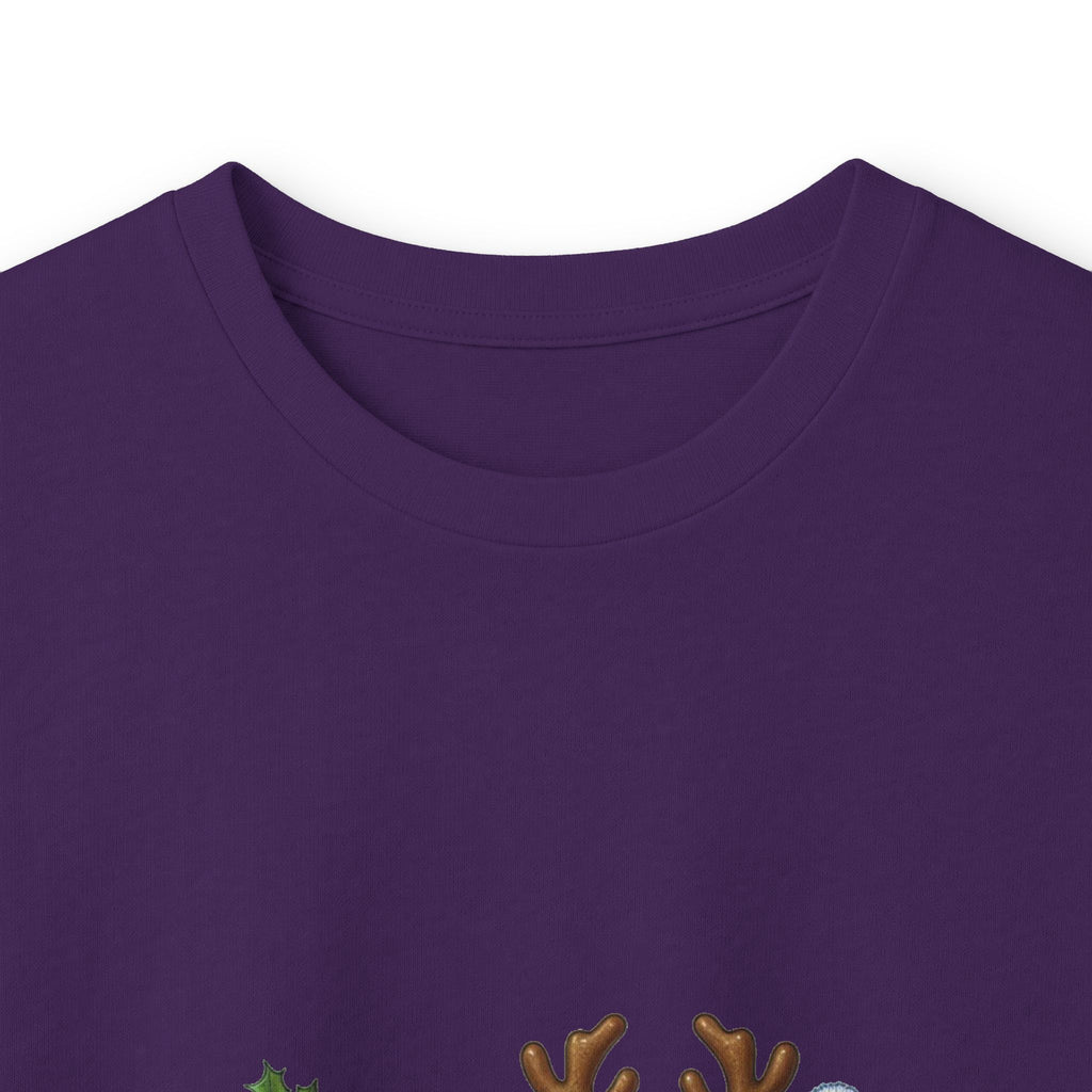 Long Sleeve Tee - Christmas Pickle Family with Santa Hat & Reindeer Holiday Design