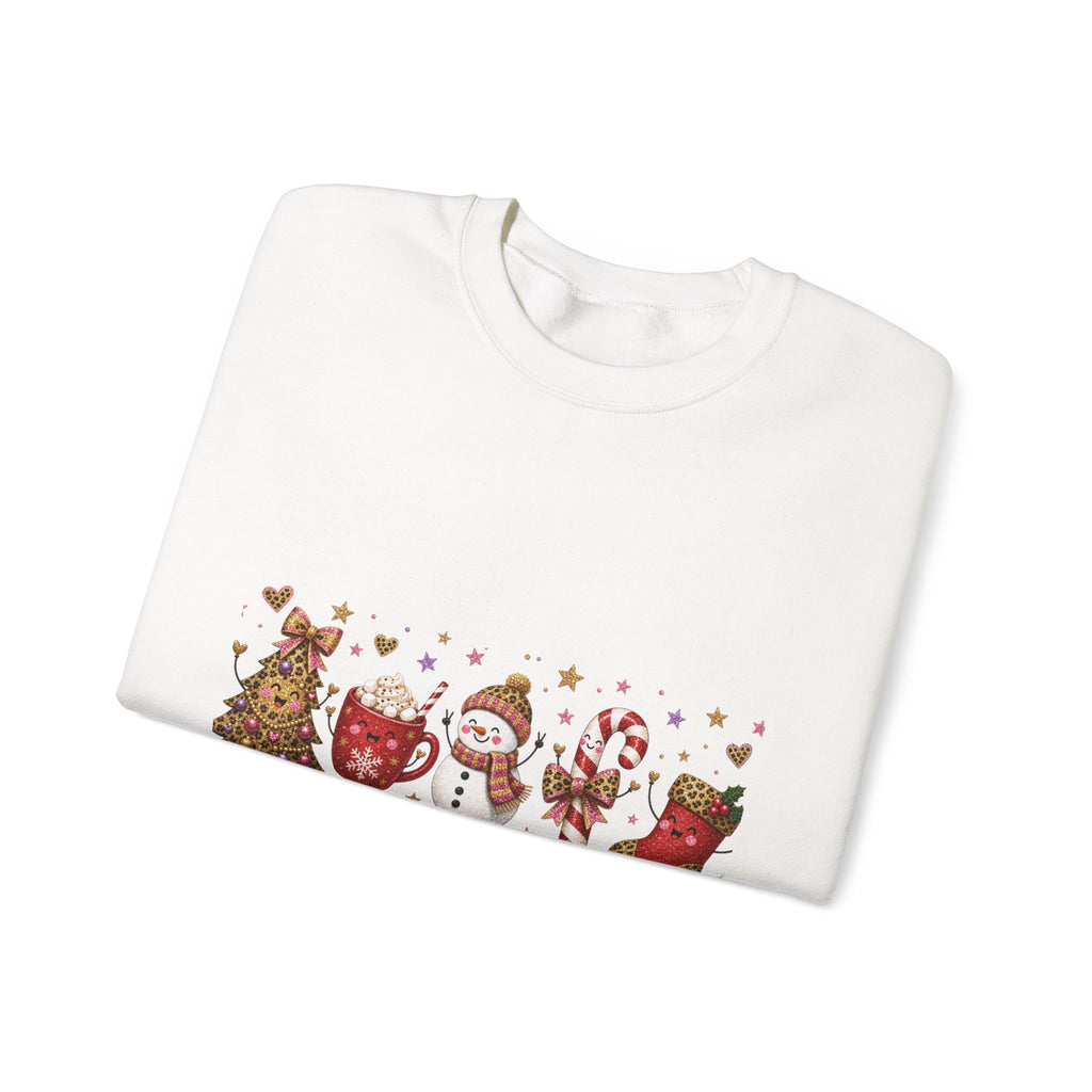 Christmas Crewneck Sweatshirt — Merry Christmas Snowman & Stocking Holiday Pullover