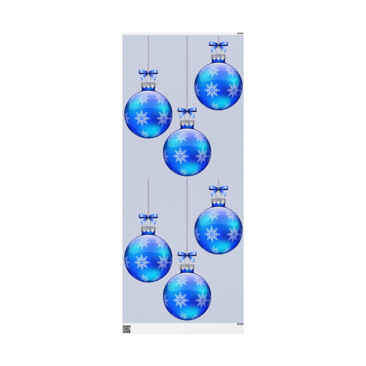 Blue Ornament Wrapping Paper - Holiday Christmas Gift Wrap with Blue Baubles Pattern