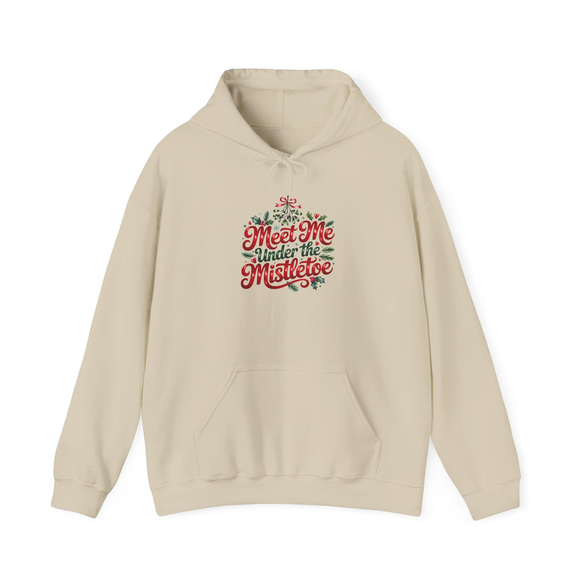 Mistletoe Hoodie – "Meet Me Under the Mistletoe" Christmas Holiday Pullover