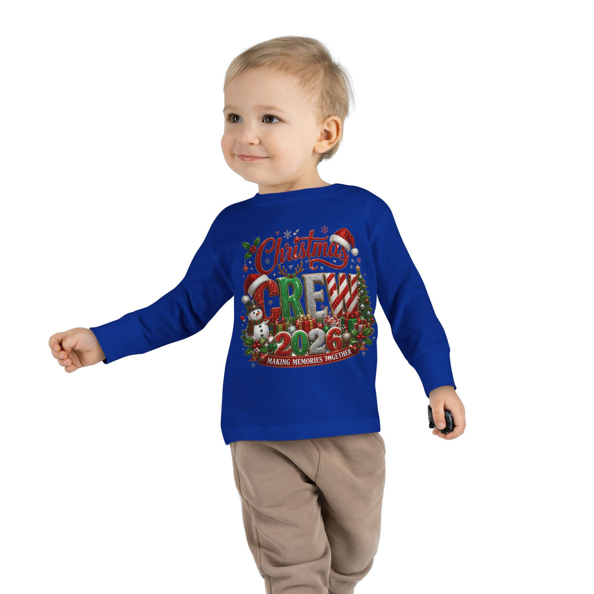 Toddler Long Sleeve Tee — "Christmas Crew 2026" Holiday Shirt