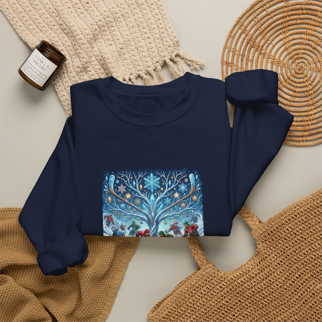 Holiday Ice Skaters Crewneck Sweatshirt — Vintage Winter Carolers Design
