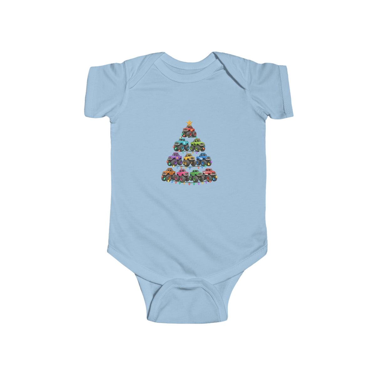 Baby Bodysuit — Colorful Floral Christmas Tree Infant Onesie
