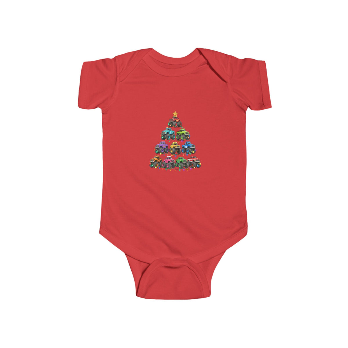 Baby Bodysuit — Colorful Floral Christmas Tree Infant Onesie