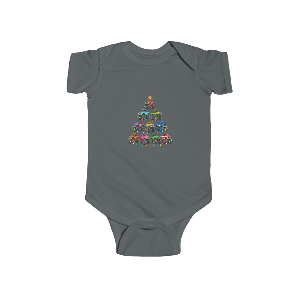 Baby Bodysuit — Colorful Floral Christmas Tree Infant Onesie