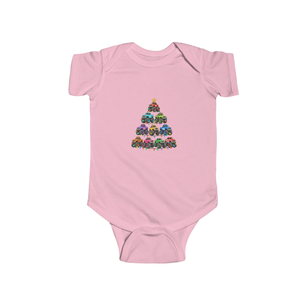 Baby Bodysuit — Colorful Floral Christmas Tree Infant Onesie