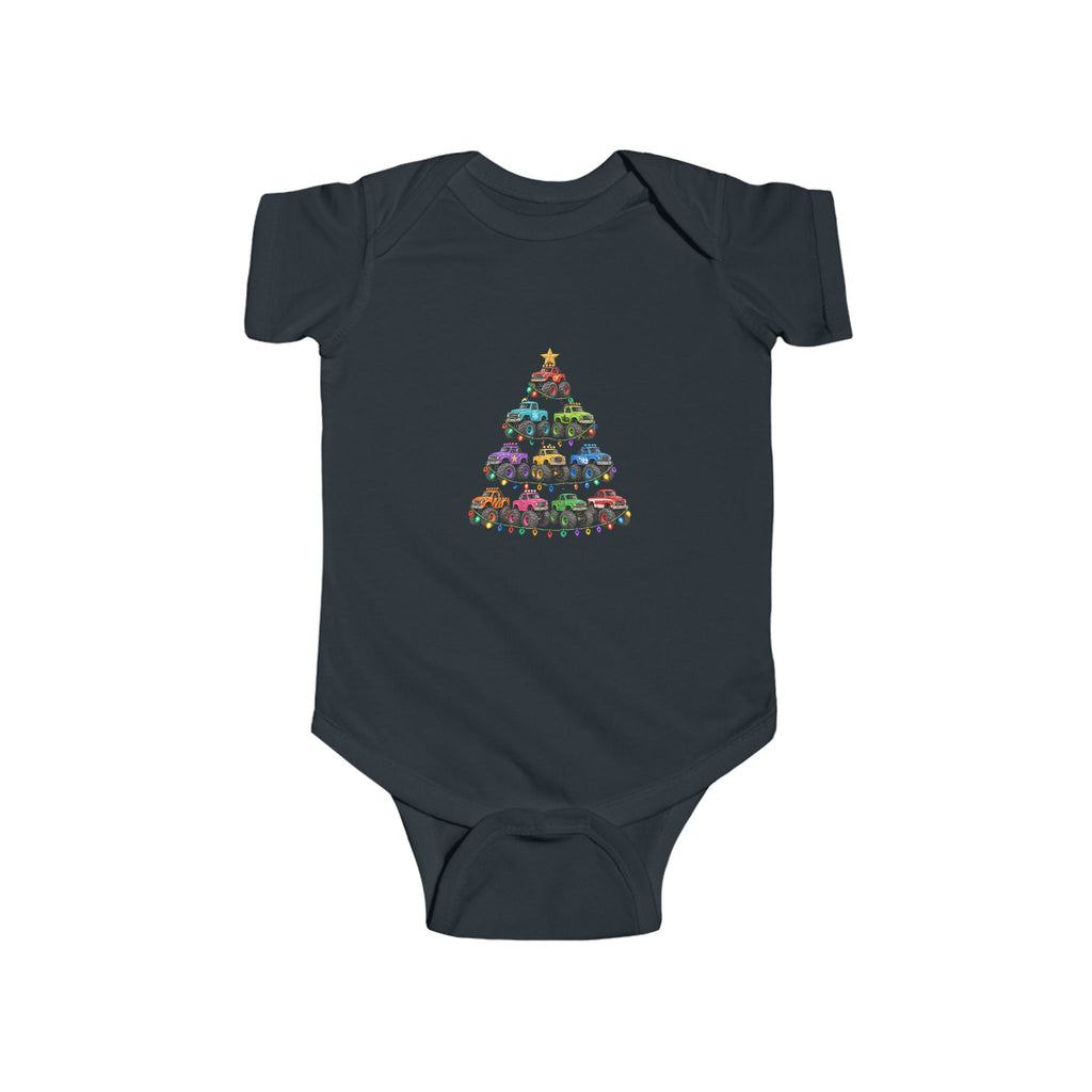 Baby Bodysuit — Colorful Floral Christmas Tree Infant Onesie