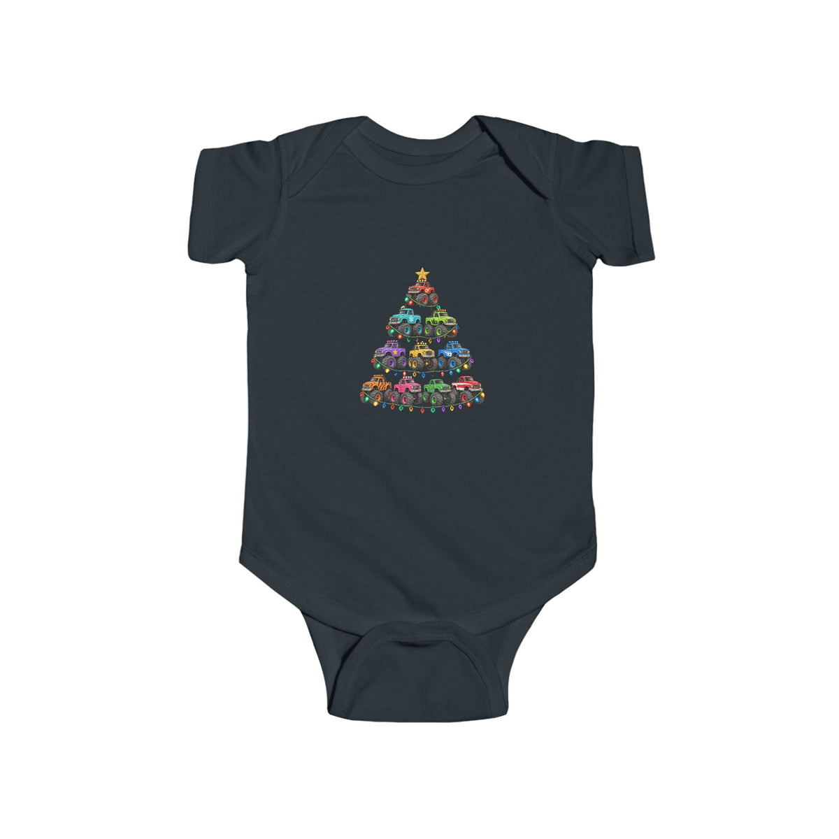Baby Bodysuit — Colorful Floral Christmas Tree Infant Onesie