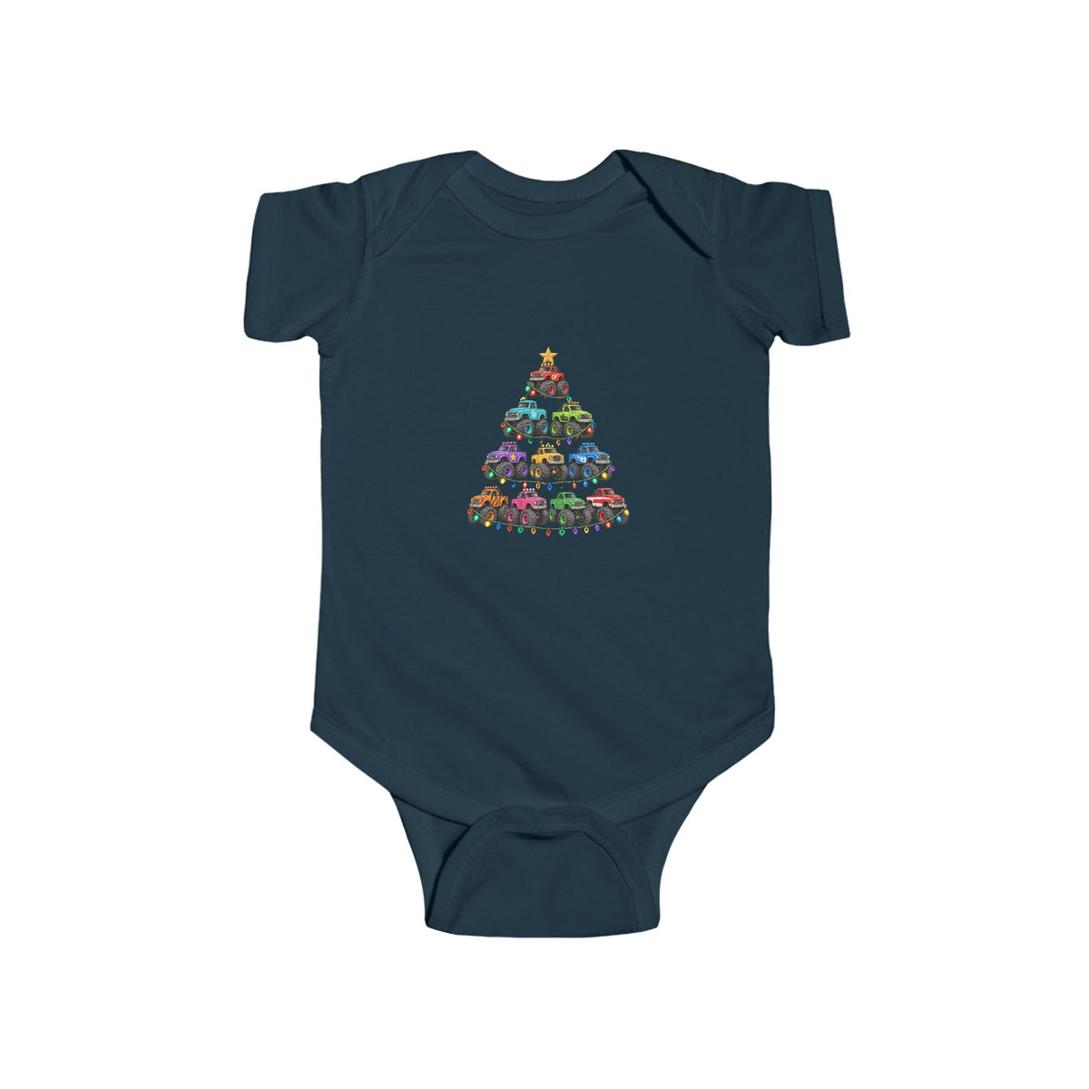 Baby Bodysuit — Colorful Floral Christmas Tree Infant Onesie
