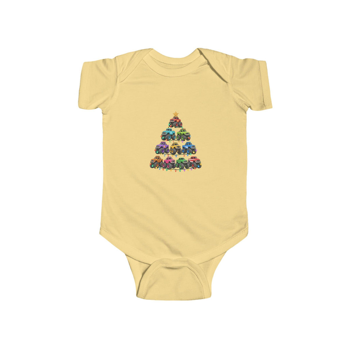 Baby Bodysuit — Colorful Floral Christmas Tree Infant Onesie