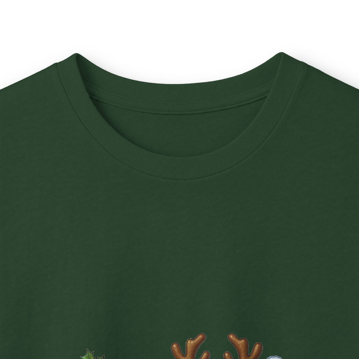 Long Sleeve Tee - Christmas Pickle Family with Santa Hat & Reindeer Holiday Design
