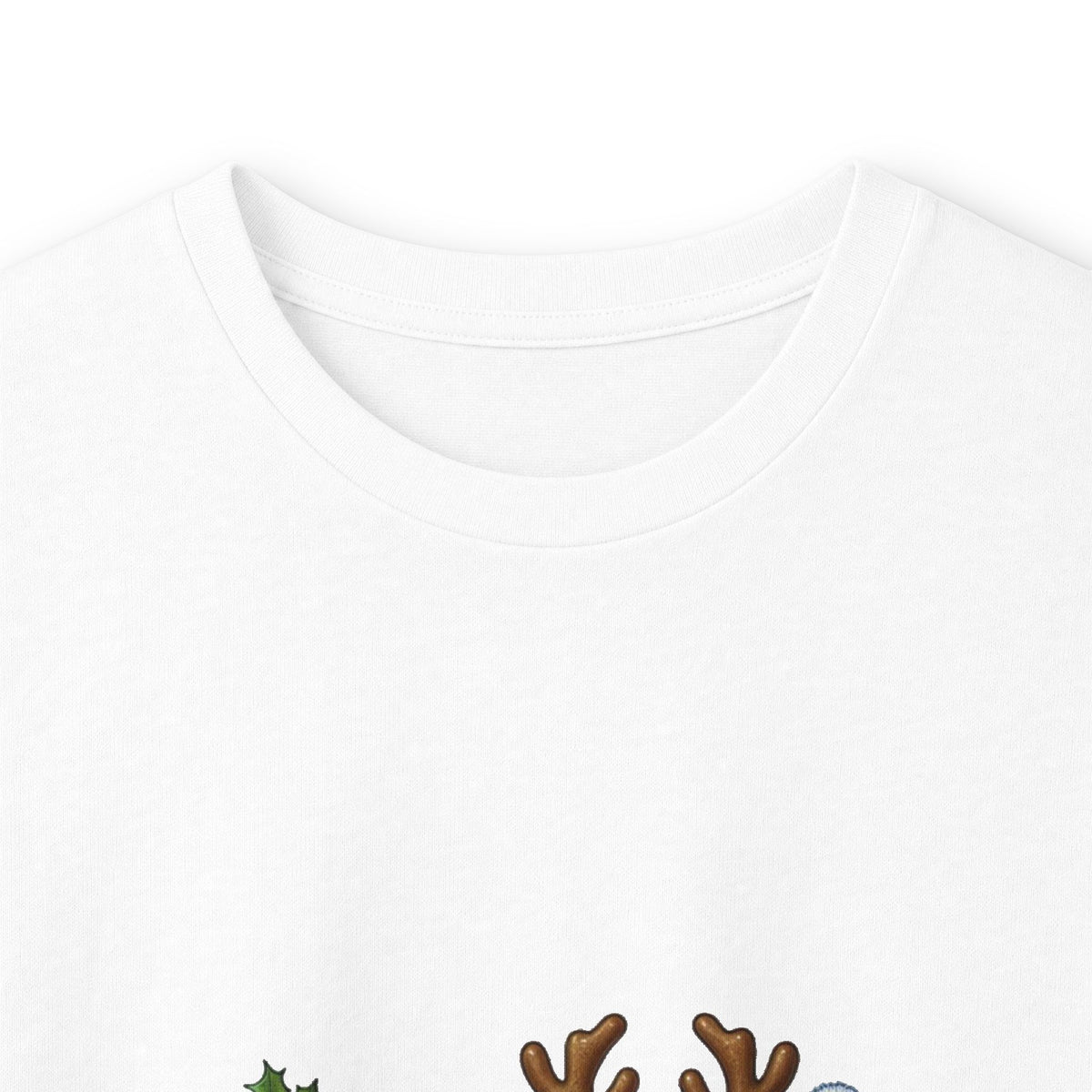 Long Sleeve Tee - Christmas Pickle Family with Santa Hat & Reindeer Holiday Design