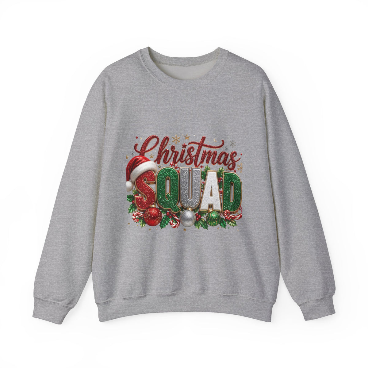 Christmas Squad Crewneck Sweatshirt — Festive Holiday Graphic Pullover